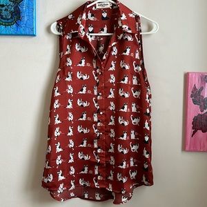 Cats and kittens playing with yarn button up